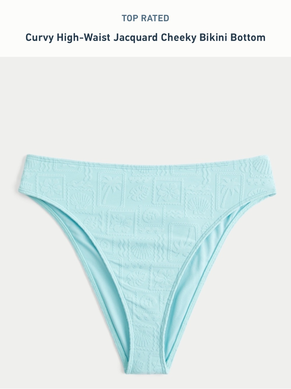Hollister Curvy High Waist Jacquard Cheeky Bikini Bottom ( M )